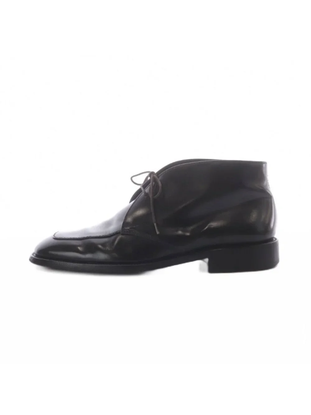 Prada Leather Chukka Boots Shoes Lace-up Black 7